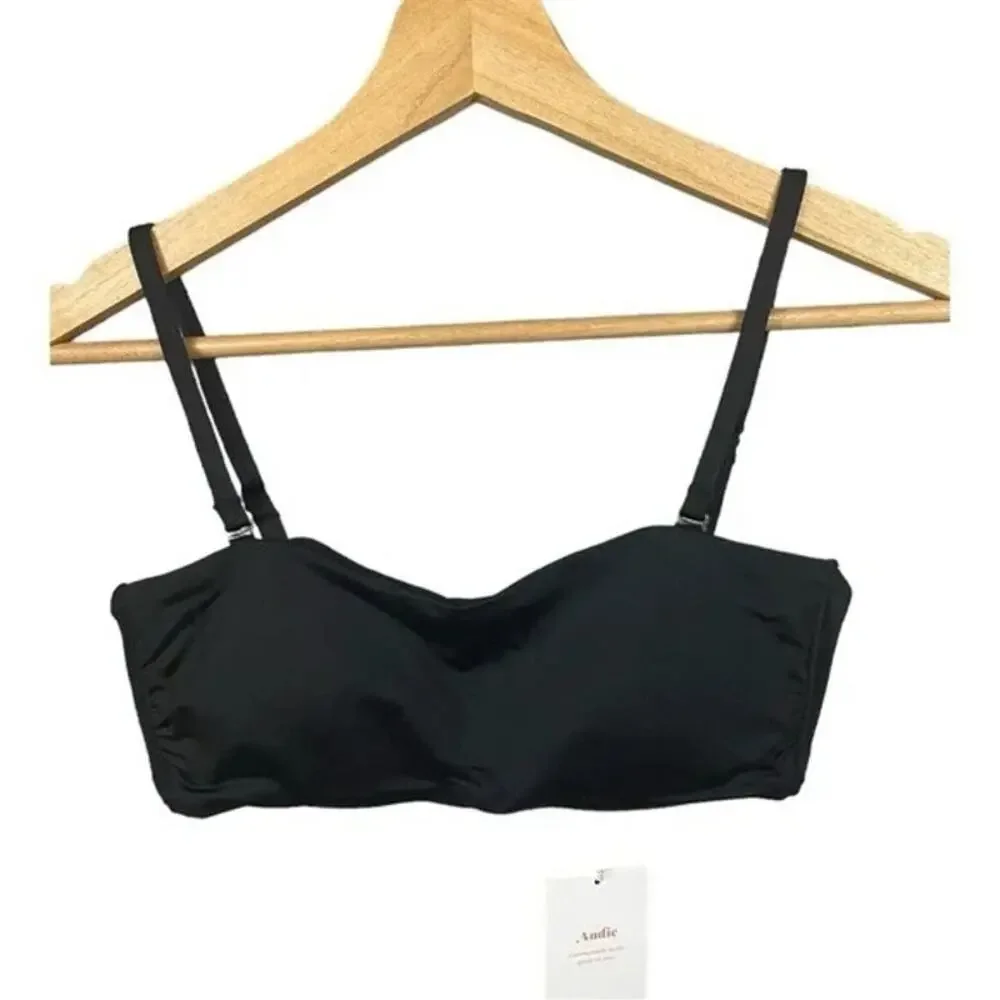 Andie Swim Black The Bora Bora Bikini Top in Black XS NWT - Picture 4 of 7